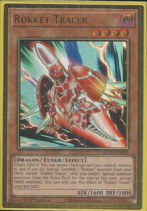 Yugioh - Rokket Tracer *Premium Gold Rare* MGED-EN020 (NM)