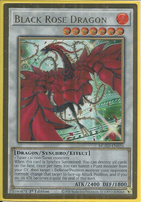 Yugioh - Black Rose Dragon [Alt Art] *Premium Gold Rare* MGED-EN026 (NM)