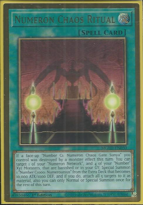 Yugioh - Numeron Chaos Ritual *Premium Gold Rare* MGED-EN050 (NM)