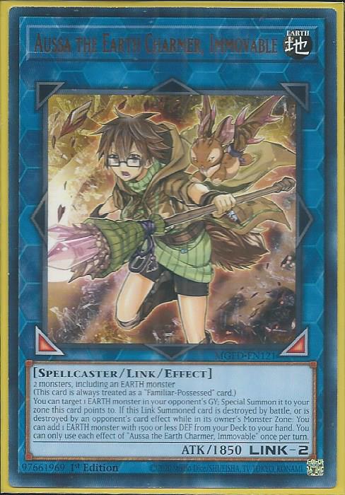 Yugioh - Aussa the Earth Charmer, Immovable *Rare* MGED-EN121 (NM)