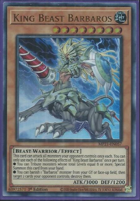 Yugioh - King Beast Barbaros *Ultra Rare* MP21-EN057 (NM/M)