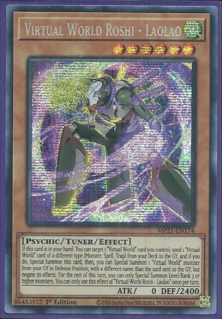 Yugioh - Virtual World Roshi - Laolao *Prismatic Secret Rare* MP21-EN174 (NM/M)