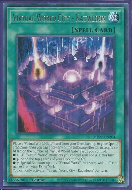 Yugioh - Virtual World City - Kauwloon *Rare* MP21-EN204 (NM/M)