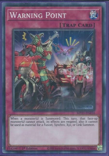 Yugioh - Warning Point *Super Rare* MP21-EN216 (NM/M)