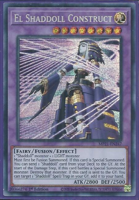 Yugioh - El Shaddoll Construct *Prismatic Secret Rare* MP21-EN247 (NM/M)