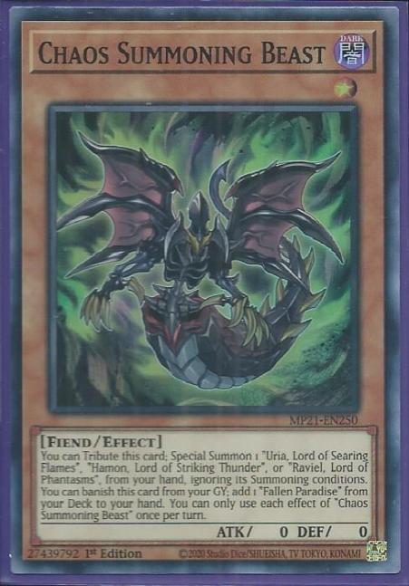 Yugioh - Chaos Summoning Beast *Super Rare* MP21-EN250 (NM/M)