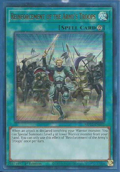 Yugioh - Reinforcement of the Army’s Troops *Ultra Rare* MP22-EN051 (NM/M)