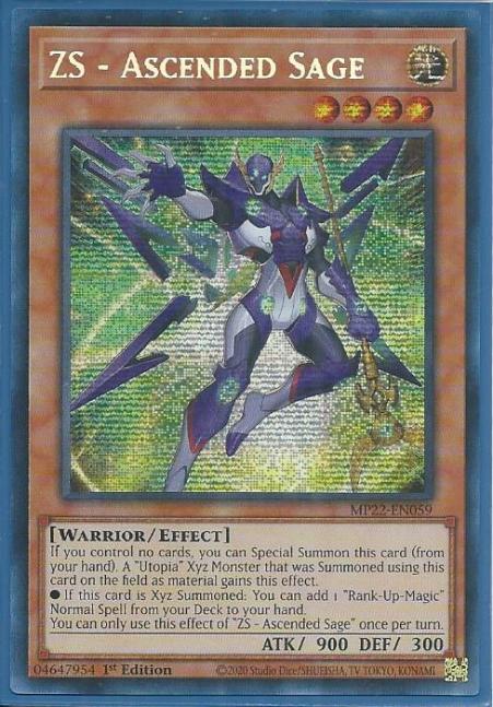 Yugioh - ZS - Ascended Sage *Prismatic Secret Rare* MP22-EN059 (NM/M)