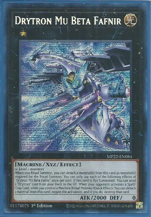 Yugioh - Drytron Mu Beta Fafnir *Prismatic Secret Rare* MP22-EN084 (NM/M)