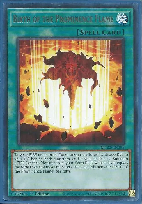 Yugioh - Birth of the Prominence Flame *Rare* MP22-EN098 (NM/M)