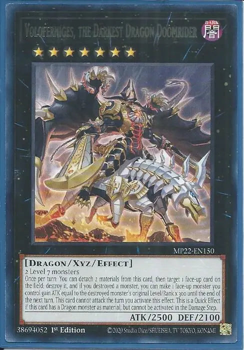 Yugioh - Voloferniges, the Darkness Dragon Doomrider *Rare* MP22-EN150 (NM/M)