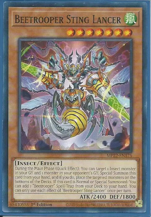 Yugioh - Beetrooper Sting Lancer *Common* MP22-EN175 (NM/M)