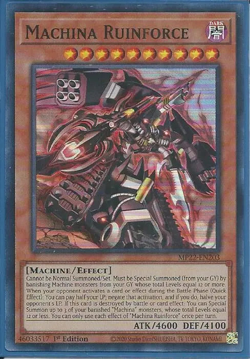 Yugioh - Machina Ruinforce *Super Rare* MP22-EN203 (NM/M)