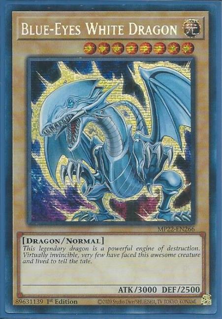 Yugioh - Blue-Eyes White Dragon *Prismatic Secret Rare* MP22-EN266 (NM/M)