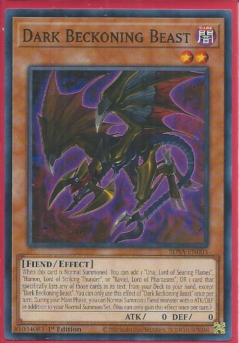 Yugioh - Dark Beckoning Beast *Common* SDSA-EN003 (NM/M)