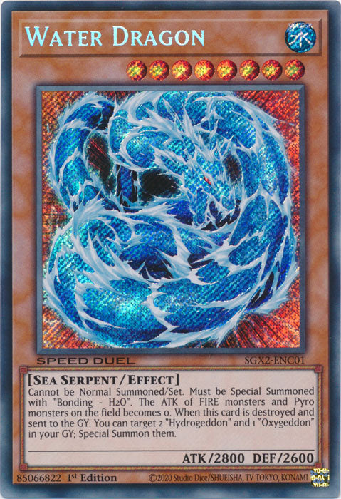 Yugioh - Water Dragon *Secret Rare* SGX2-ENC01 (NM)