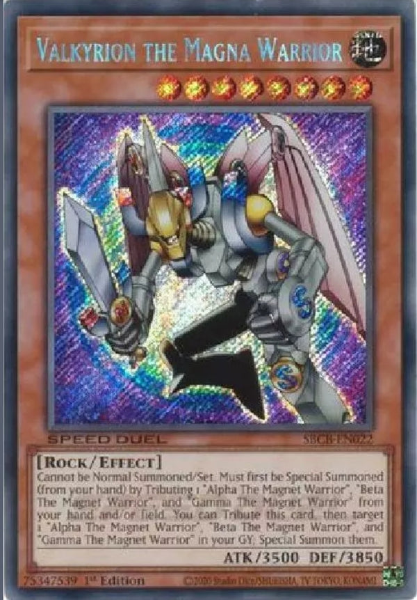 Yugioh - Valkyrion the Magna Warrior *Secret Rare* SBCB-EN022 (NM/M)