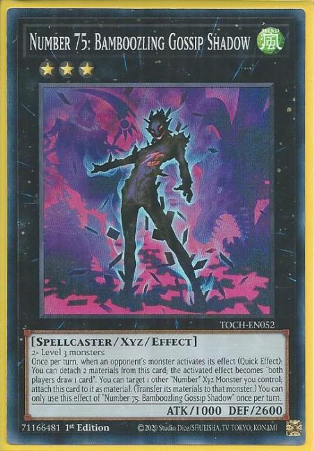 Yugioh - Number 75: Bamboozling Gossip Shadow *Super Rare* TOCH-EN052 (NM/M)