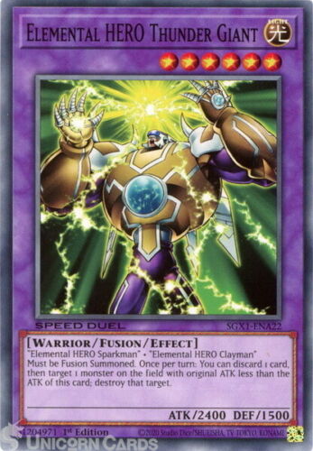 Yugioh - Elemental HERO Thunder Giant *Common* SGX1-ENA22 (NM/M)